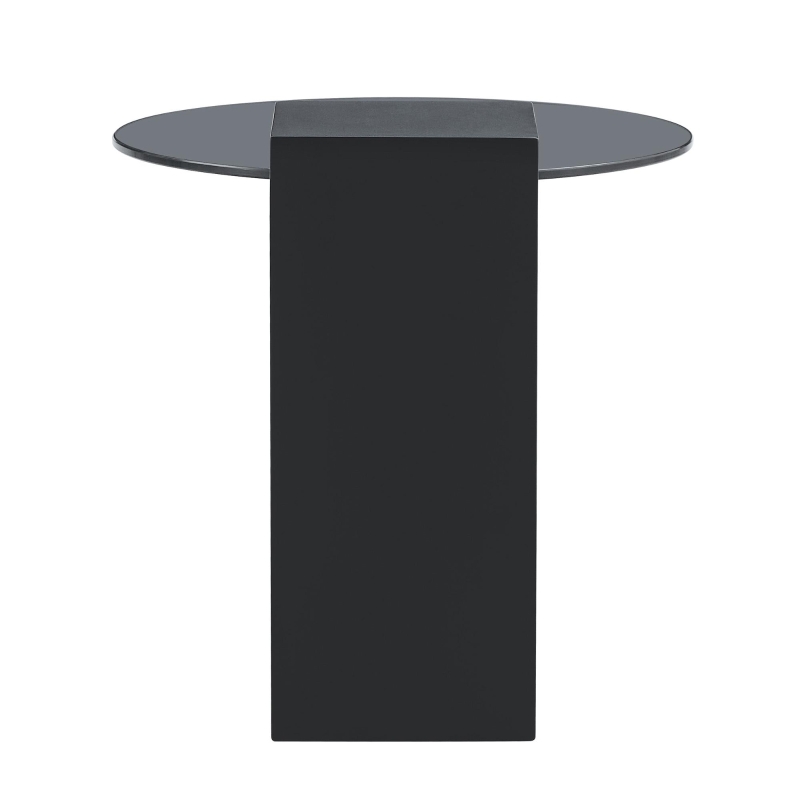 Table basse ronde moderne à 2 niveaux, design démontable et modulable, bords arrondis, 61x61x30 cm, Blanc+Noir