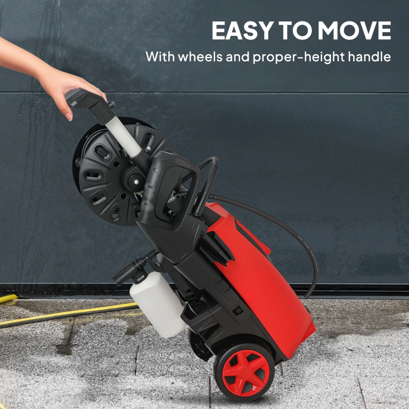 Outsunny 150-Bar Pressure Washer, with Accessories - Red/Black
