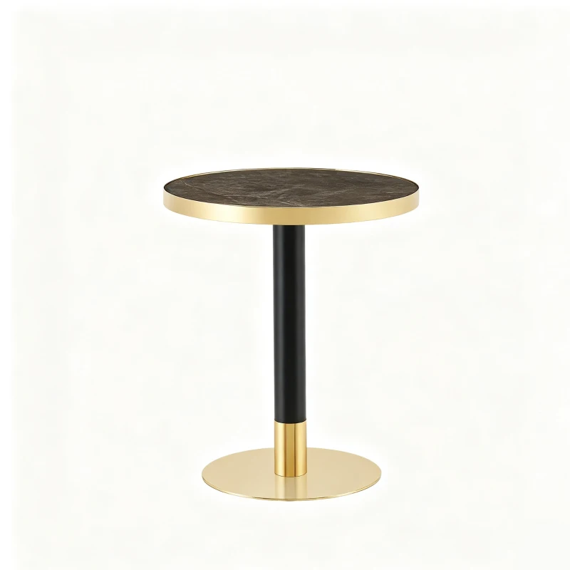 Table d'appoint ronde, plateau anti-rayures facile à nettoyer, 60x60x74 cm, Gris