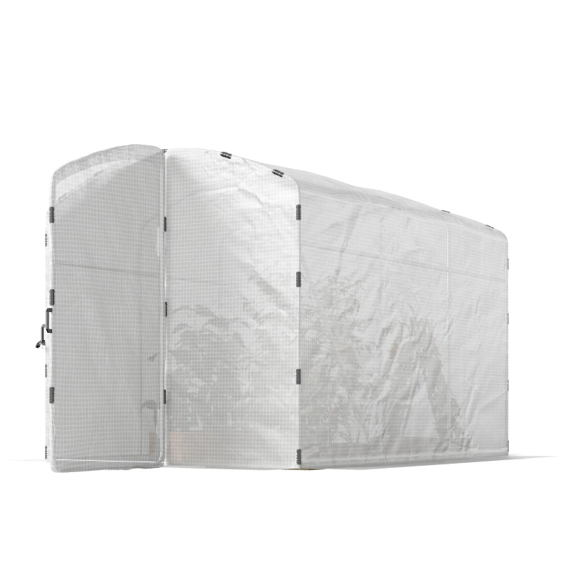 Outsunny Polytunnel Greenhouse Walk-in Grow House with UV-resistant PE Cover, Door and Galvanised Steel Frame, 3 x 2 x 2m, White
