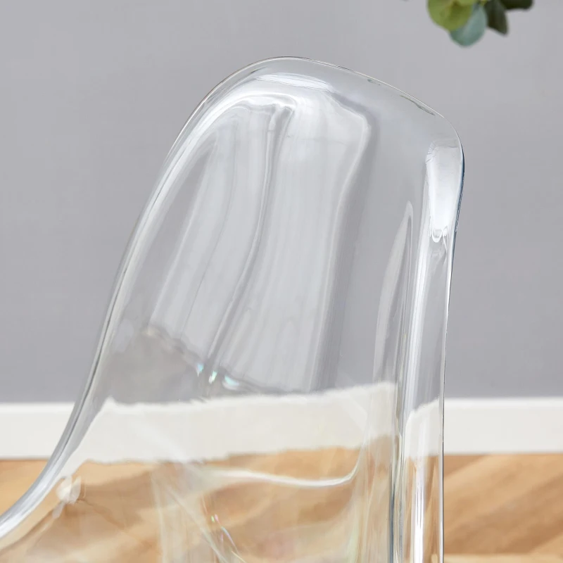 Lot de 4 tabourets de bar transparents, design moderne et aérien, 51x45x102 cm, Doré