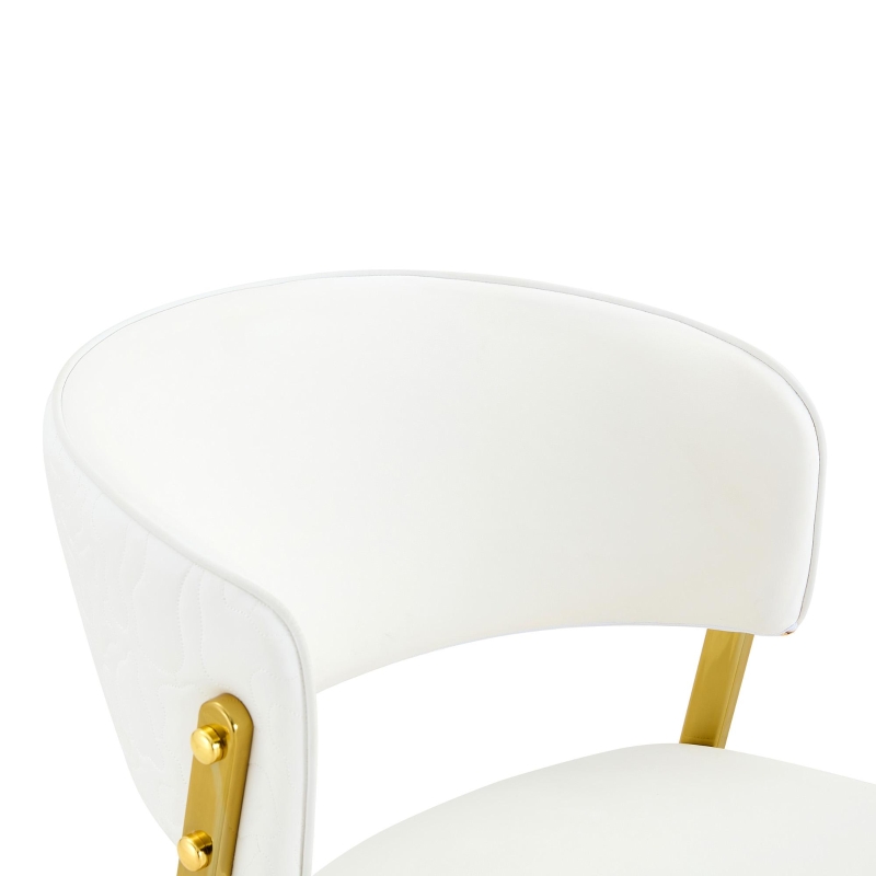 Chaise de salle à manger moderne rembourrée, design épuré, dossier ergonomique, 51x49x78 cm, Blanc