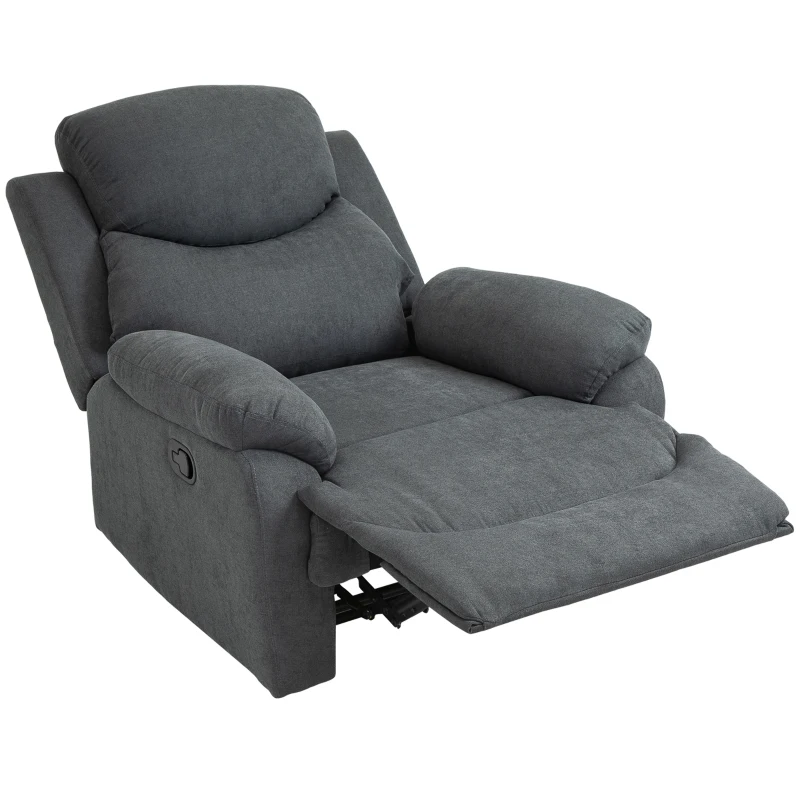 HOMCOM Relaxstoel, ligstoel, 150° kantelbaar, Donkergrijs(m-10)