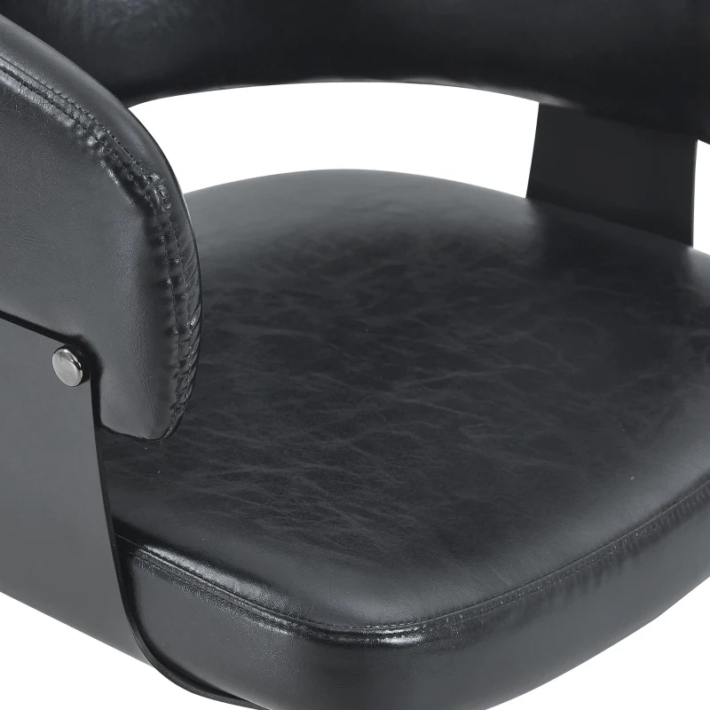 Lot de 2 chaises de salle à manger style mid-century, design tonneau, haute densité ergonomique, 46.5x48x77.3 cm, Noir