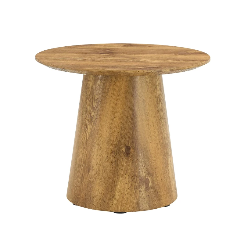 Table d'appoint ronde, patins feutre antidérapants et entretien facile, 50x50x48 cm, Couleur naturelle