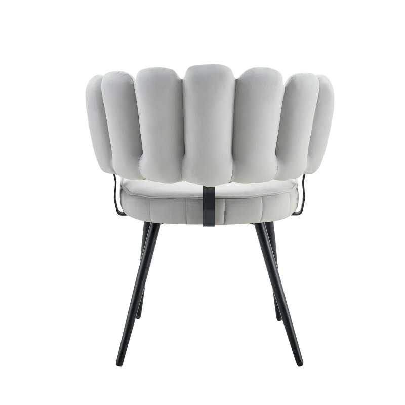 Lot de 2 chaises de salle à manger, mousse haute densité, patins antidérapants, 60x48x80 cm, Gris clair+Noir