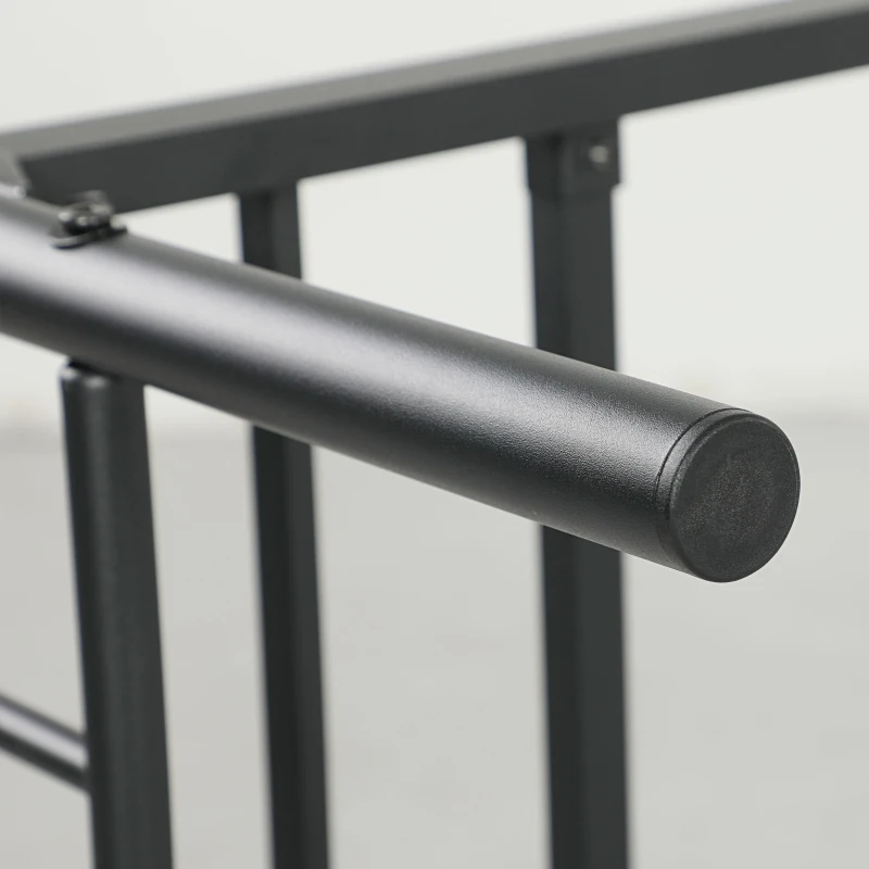 HOMCOM Metalen eenpersoonsbedframe, Eenvoudige Montage, met Geluidsreducerende Rubberen Kits, Zwart