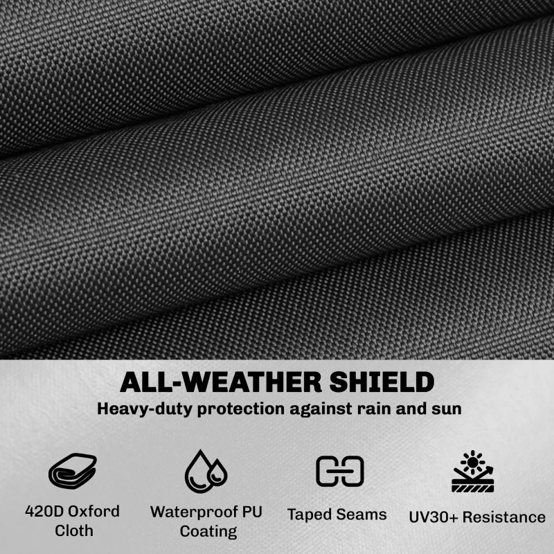 Outsunny Garden Furniture Cover, Waterproof Patio Furniture Cover with Air Vent, 420D Oxford Fabric, 125 x 125 x 74 cm, Black