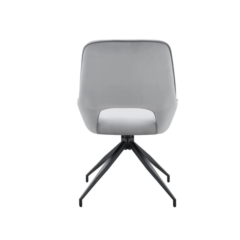 Chaise de salle à manger pivotante 360°, accoudoirs, patins réglables antidérapants, 50x50x87 cm, Gris clair
