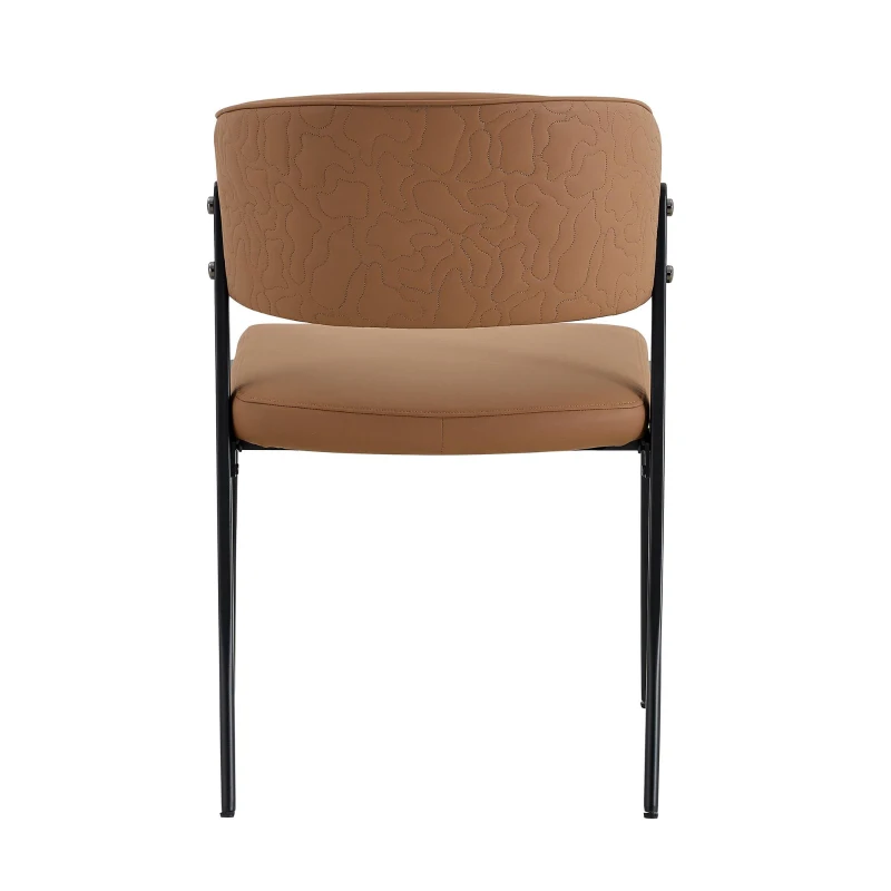 Chaise de salle à manger moderne rembourrée, design épuré, dossier ergonomique, 51x49x78 cm, Marron
