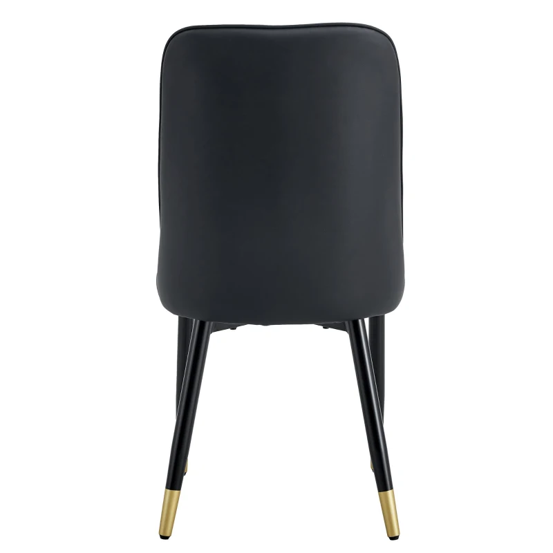 Lot de 2 chaises de salle à manger modernes, assise rembourrée, embouts antidérapants, 43x41.5x89 cm, Noir