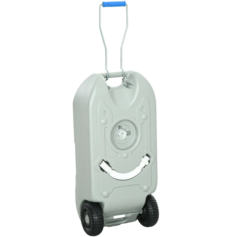 Outsunny Réservoir d'eau sur roues pour camping bidon d'eau portable 40 L avec poignées tuyau robinet 37 x 23 x 80 cm gris