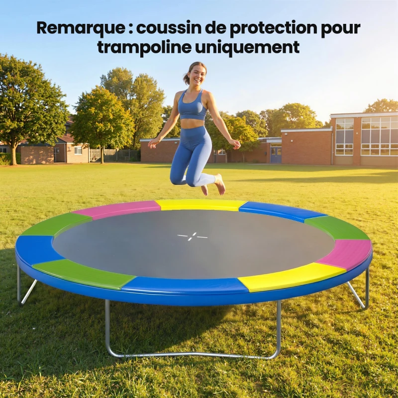 SPORTNOW Coussin de protection trampoline 305cm avec cordon élastique résistant aux intempéries et UV anti-déchirure, multicolore
