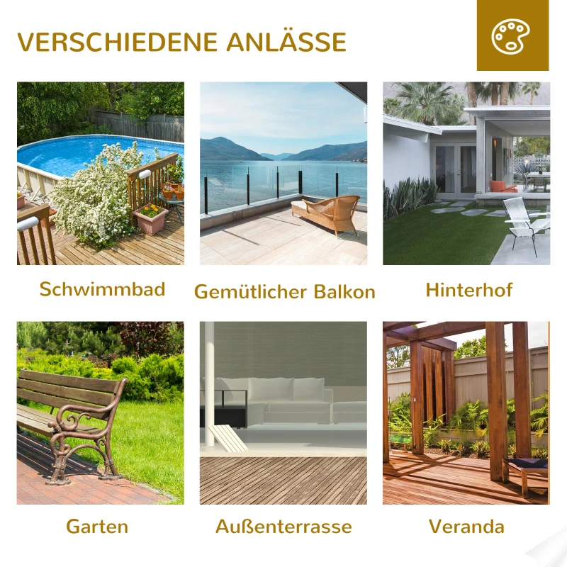 Outsunny Tuinstoel tuinzetel houten stoel hoge rug met armleuningen vurenhout natuur