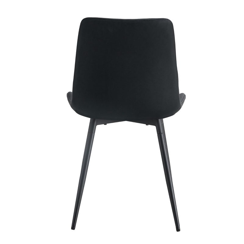 Lot de 4 chaises de salle à manger en similicuir, design moderne, embouts antidérapants, 50x47x83 cm, Noir