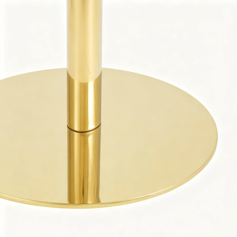 Table d'appoint ronde moderne, stabilité optimale et un gain de place, 59.5x59.5x73.5 cm, Noir+Or