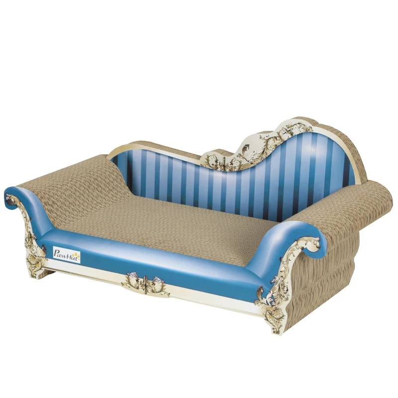 PawHut 2-in-1 Cat Scratching Board with Catnip for Indoor Cats, 26.5 x 57 x 26.5cm, Blue