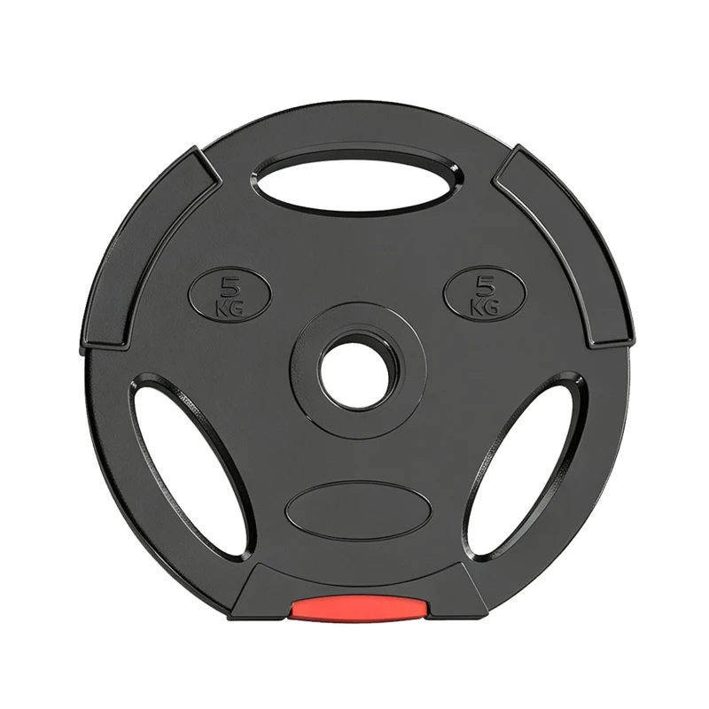 SPORTNOW Disques de poids, plaques de poids 2 x 5 kg et 2 x 7,5 kg, à trois poignées avec trous de Ø 25 mm, noir