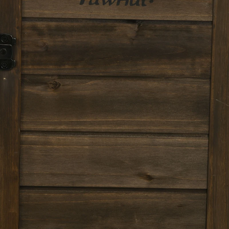 PawHut Conejera de Madera con Ruedas para 1-2 Conejos con Techo Abrible Bandeja Extraíble 108x58x73,5 cm Marrón Oscuro