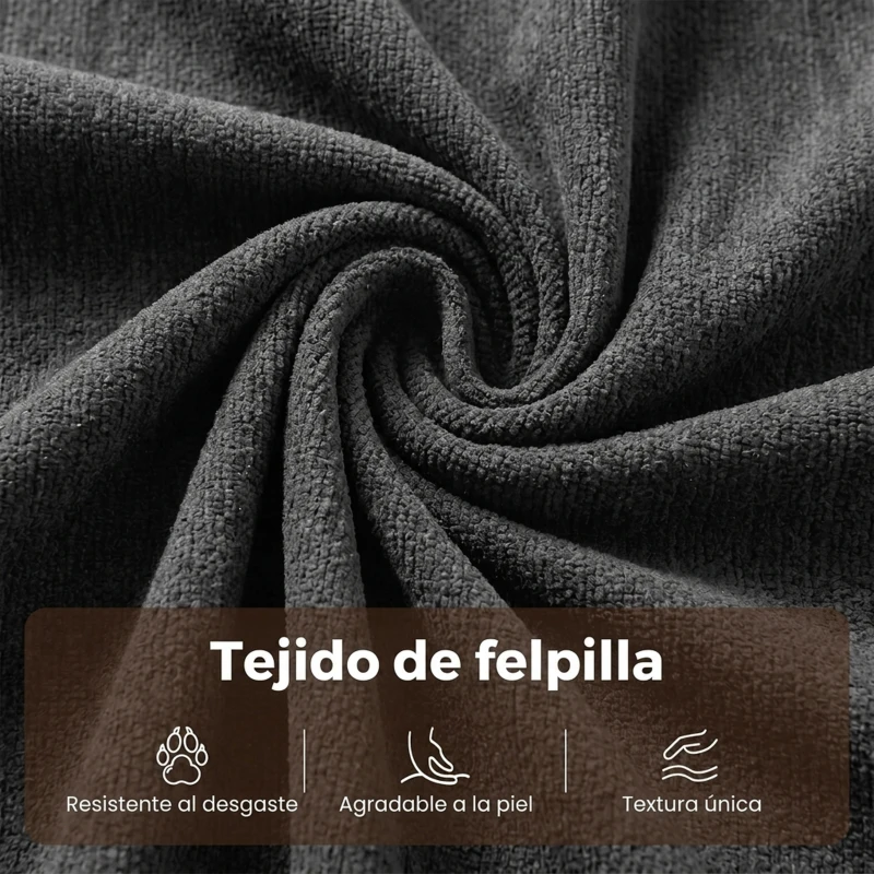 HOMCOM Sofá Cama 2 Plazas 3 en 1 con Respaldo Ajustable 5 Niveles Bolsillos Laterales 2 Almohadas para Sala de Estar Gris