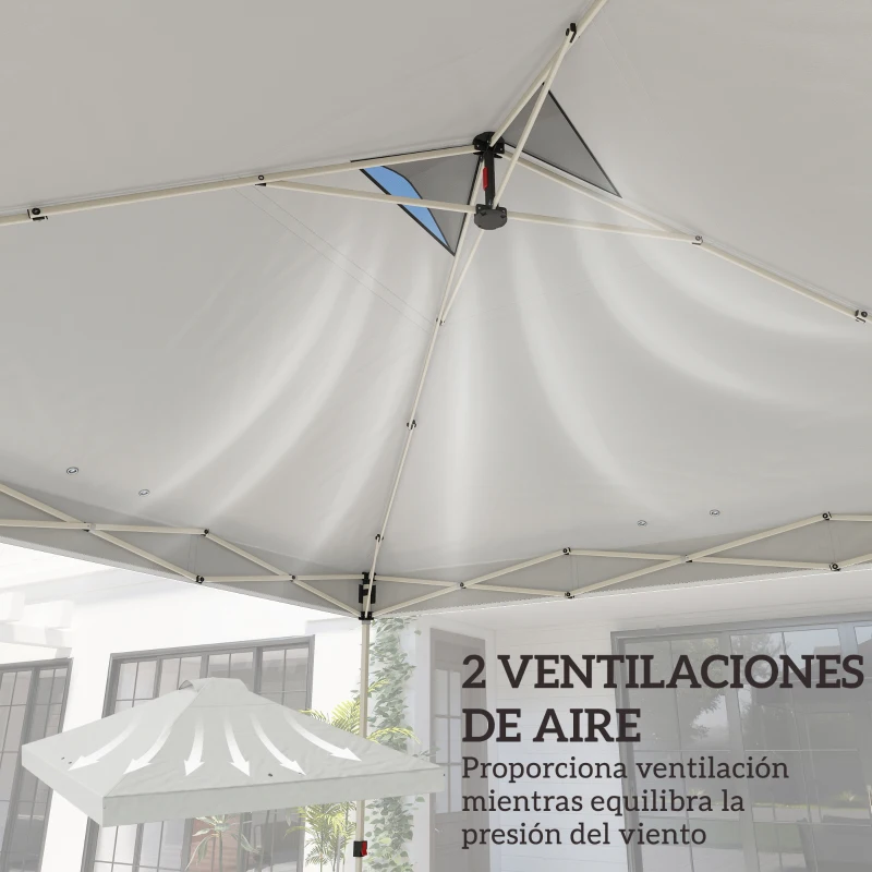 Outsunny Toldo de Pérgola de Recambio 3x3 m Techo de Repuesto para Carpa Plegable de Tela Oxford 210D Protección UV 50+ Blanco