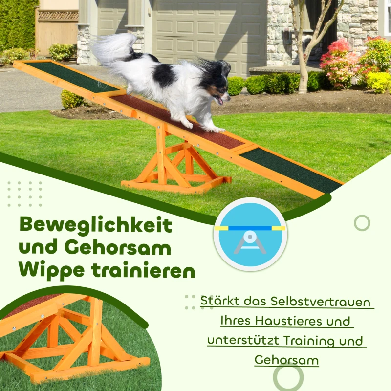 PawHut Hundewippe für Agility Training, rutschfest, bis 50 kg belastbar, 180 x 30 x 30 cm