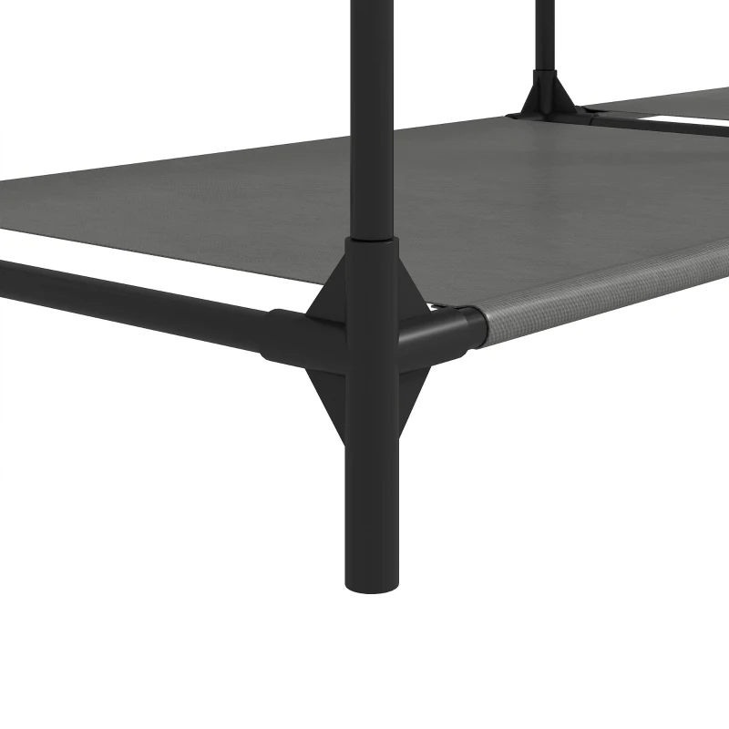 HOMCOM Textiele kledingkast, draagbaar, zonder gereedschap, met 3 kledingroedes en 5 planken, 182 x 43 x 182 cm, zwart