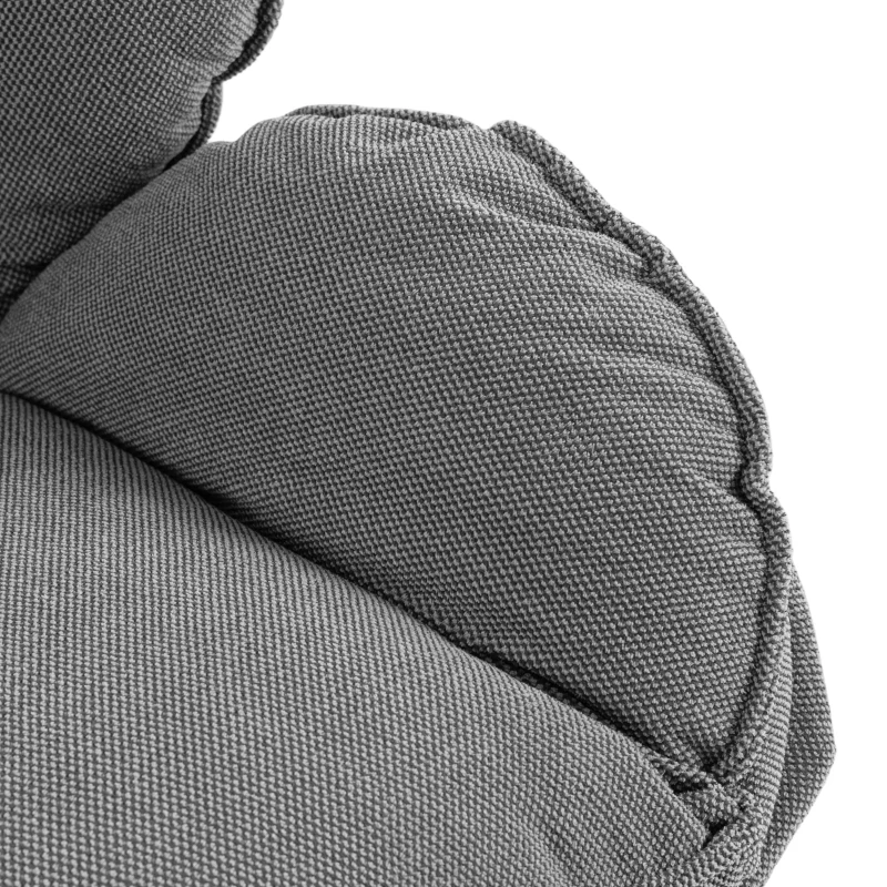 HOMCOM Fauteuil met verstelbare voetenbank, 360° draaibaar, chenillebekleding, dikke vulling, grijs