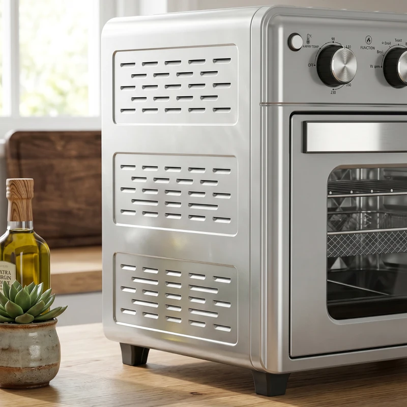 HOMCOM Horno Eléctrico de Sobremesa de 30L 1600W Freidora de Aire con 7 Modos de Calor y Temporizador 43x39x39 cm Plata