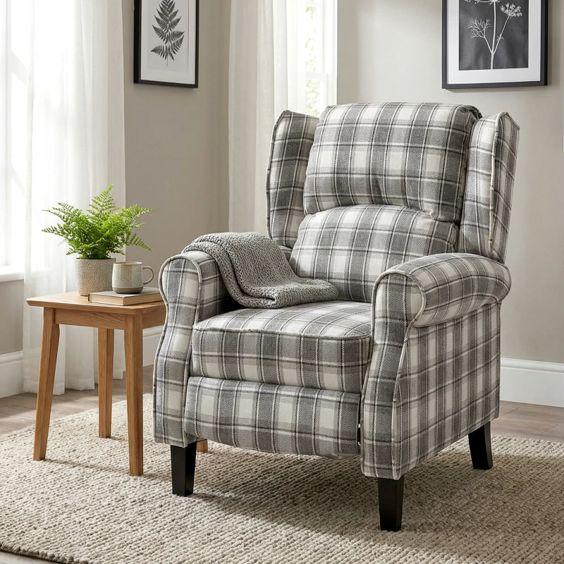 HOMCOM 160° Reclining Armchair, with Footrest - Grey and White