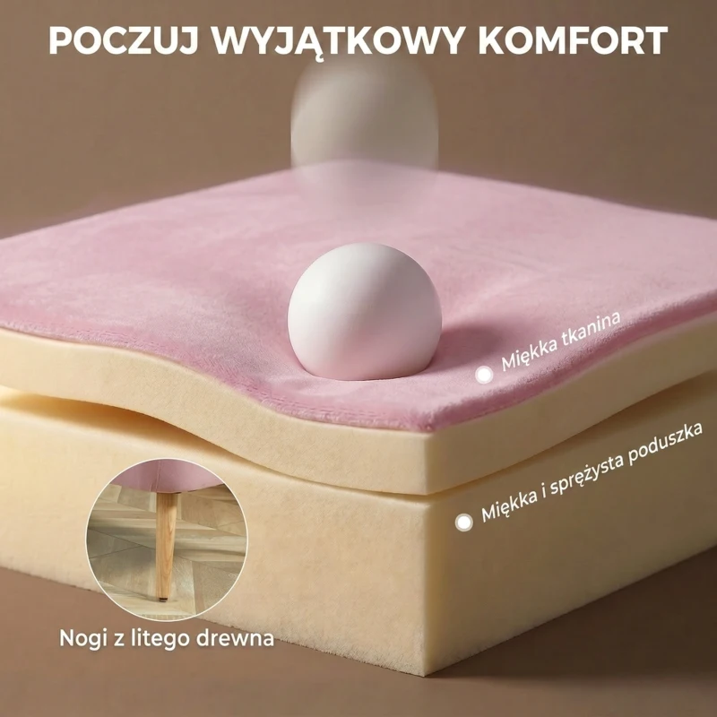 HOMCOM Sofa 2-osobowa materiałowa sofa tapicerowana sofa wypoczynkowa szeroka różowa