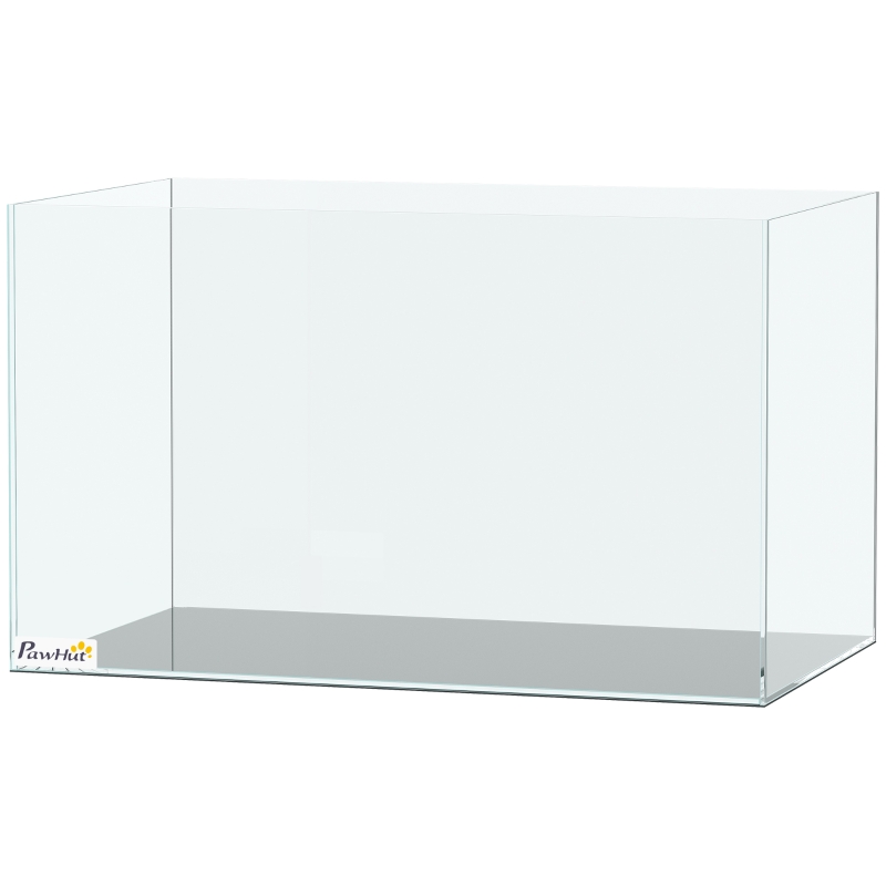 PawHut Fish Tank Bare Glass for DIY Glass Aquarium with Protective Base Mat 43L Transparent for Fish Shrimps