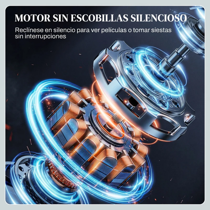 HOMCOM Sillón Relax Reclinable Eléctrico Calor Lumbar Masaje Vibración Motor Silencioso Función Memoria Bolsillos USB Gris