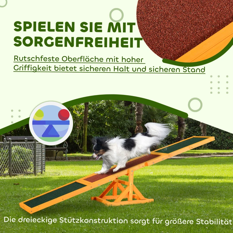 PawHut Hundewippe für Agility Training, rutschfest, bis 50 kg belastbar, 180 x 30 x 30 cm