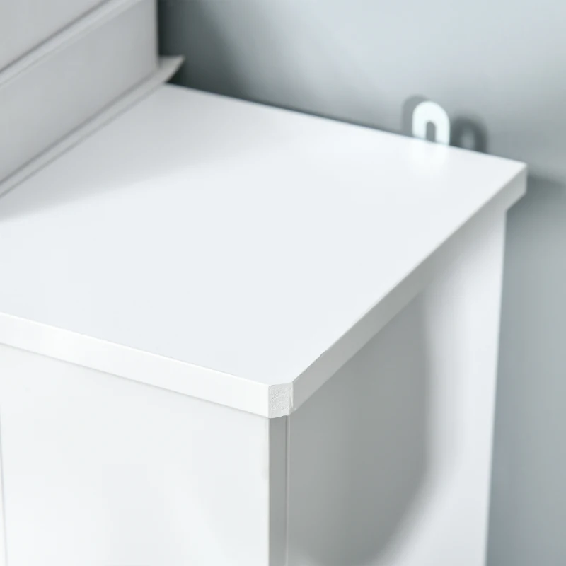 HOMCOM Cache-radiateur couverture radiateur grille d'aération verticale à lattes 78L x 19l x 81H cm en bois Blanc