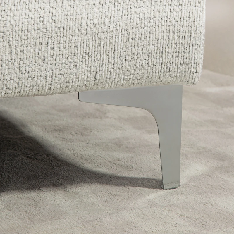 HOMCOM Canapea Modulară 4 Piese cu Suport pentru Picioare și Perne, din Țesătură Chenille, 313x149x88 cm, Crem(m-9)