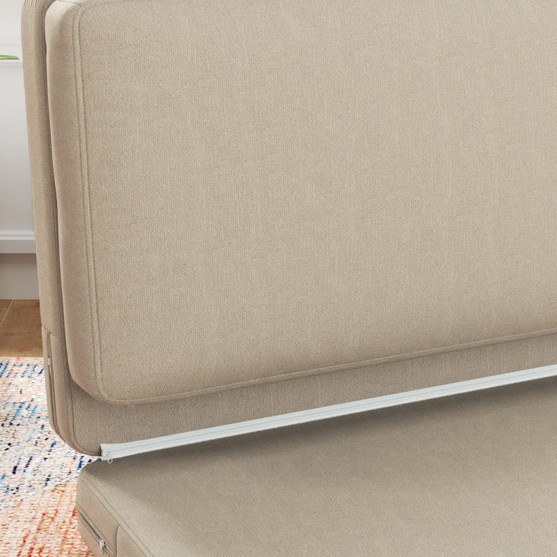 HOMCOM 2-in-1 Opvouwbare Relaxfauteuil, Gastenmatras, Deelbaar, 120 cm Breed, Beige(m-7)