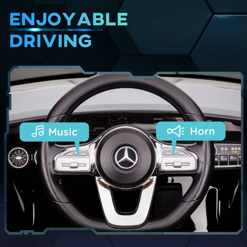 AIYAPLAY Mercedes-Benz AMG CLA 45 Licensed 12V Kids Electric Car Ride on Car w/ Remote, Suspension Lights Music Horn - Black