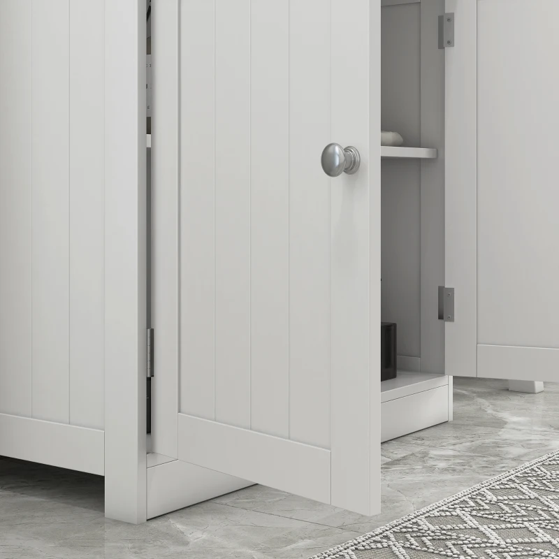 HOMCOM Meuble sous lavabo, meuble de salle de bain placard à 2 portes, étagère réglable, anti-humidité, 60 x 30 x 60 cm, blanc