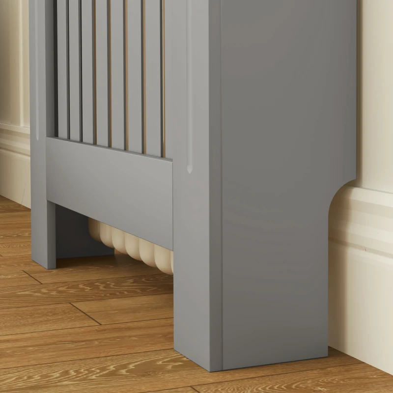 HOMCOM Cubreradiador de MDF Cubierta para Radiador para Salón Dormitorio Pasillo 78x19x83 cm Gris y Roble