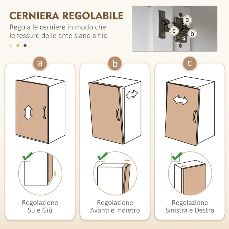 HOMCOM Credenza Cucina Alta con 4 Armadietti, 2 Cassetti e Piano Centrale, 100x40x180 cm, Bianco