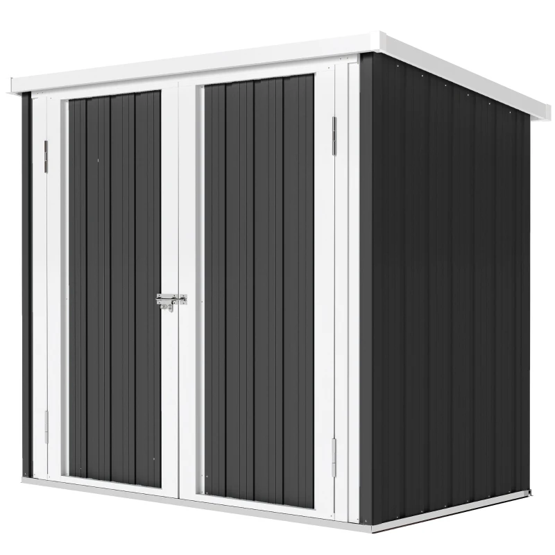 Outsunny Cobertizo de Jardín de Exterior 1,26 m² 147x86x134cm con 2 Puertas y Cerradura para Almacenamiento de Herramientas Negro