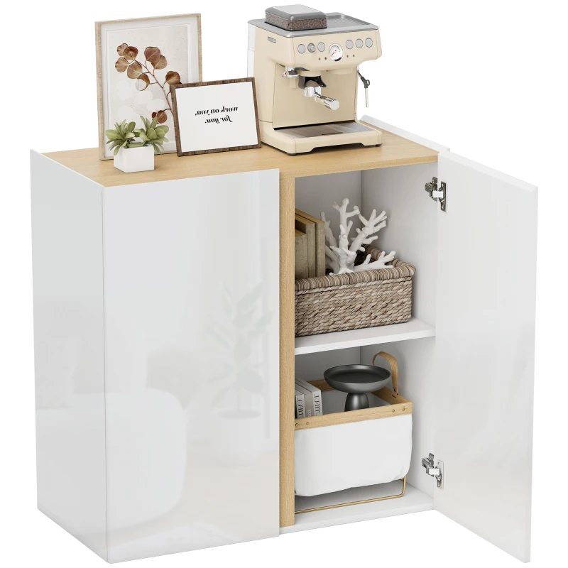 HOMCOM Kast, Sideboard met Soft-Close-deuren, Verstelbare Plank, voor Woonkamer, Keuken, Eetkamer, Wit(m-11)