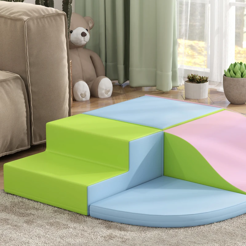 HOMCOM Module motricité bébé 6PCS parcours motricité bébé en mousse EPE pour enfants d'âge préscolaire, multicolore