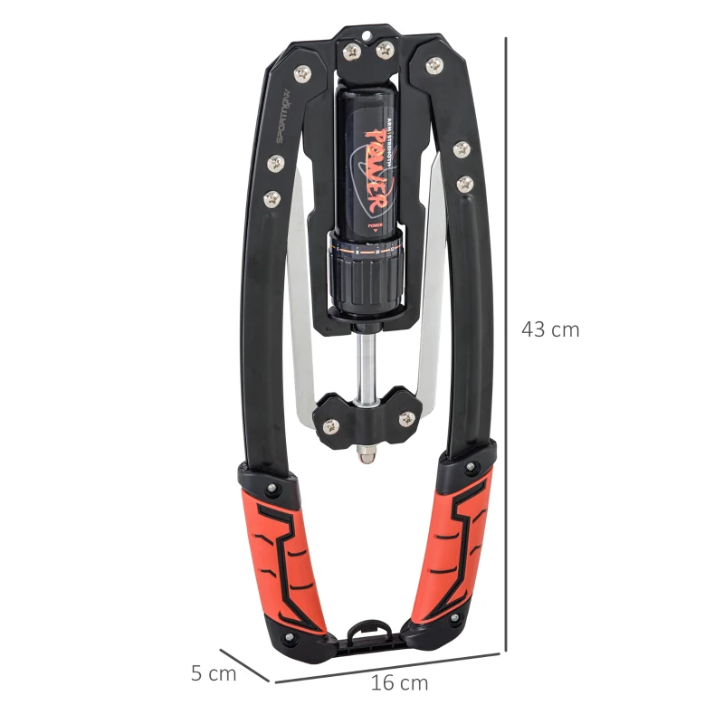 SPORTNOW Power Twister 10-200kg Instelbaar Hydraulisch Armtrainingsapparaat 43 x 16 x 5 cm Zwart+Rood
