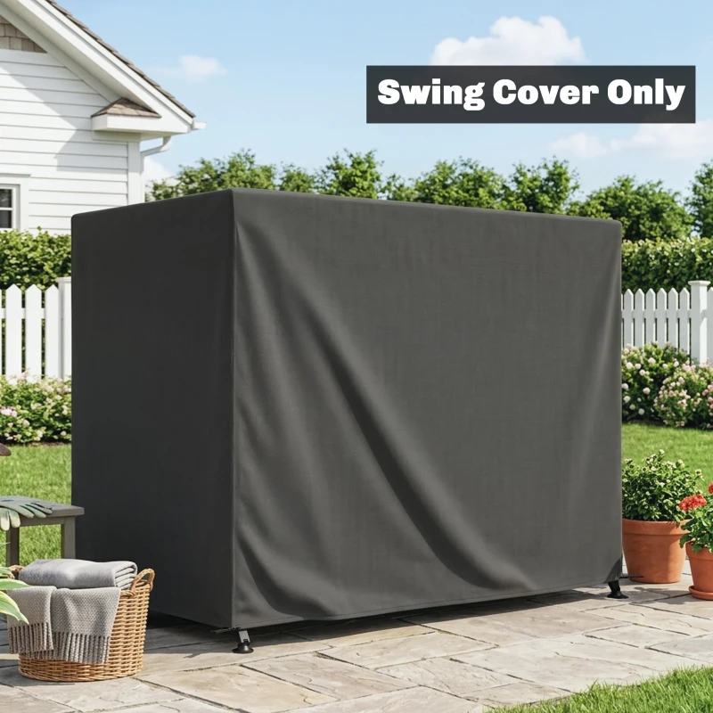Outsunny 3-Seat Outdoor Garden Swing Chair Protective Cover Water UV Resistant, 240L x 133Wcm, Dark Grey