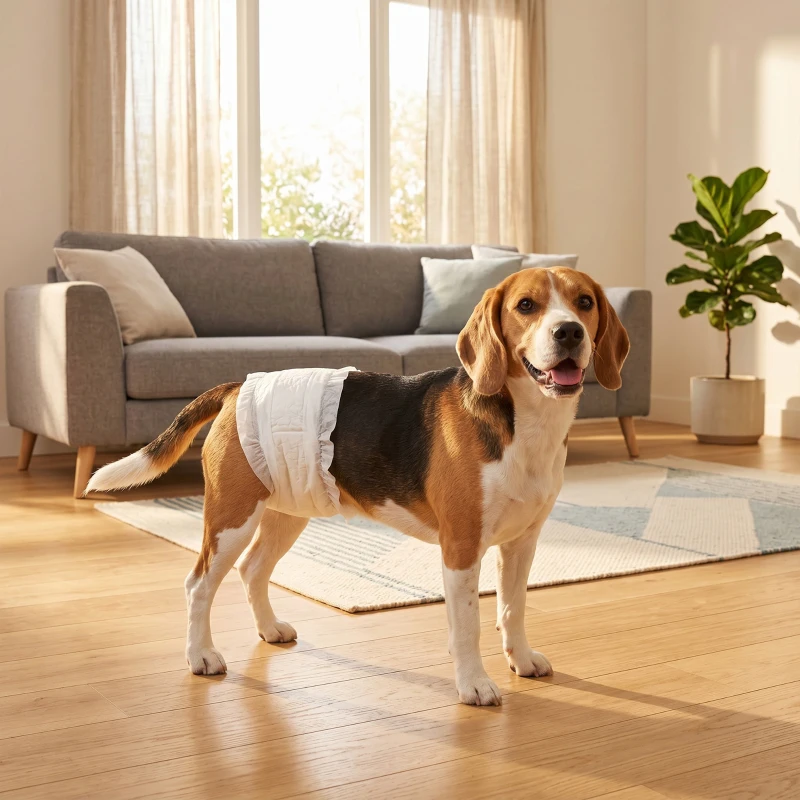 PawHut Dog Diapers Super Absorbent Leak-Proof Dog Nappies for Male Dogs Size L 62-80 cm Waist