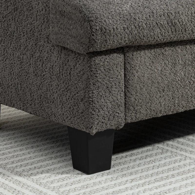 HOMCOM Canapé 2 places 120 cm avec coussins de dossier amovibles, tissu chenille pour salon, chambre, bureau, gris foncé