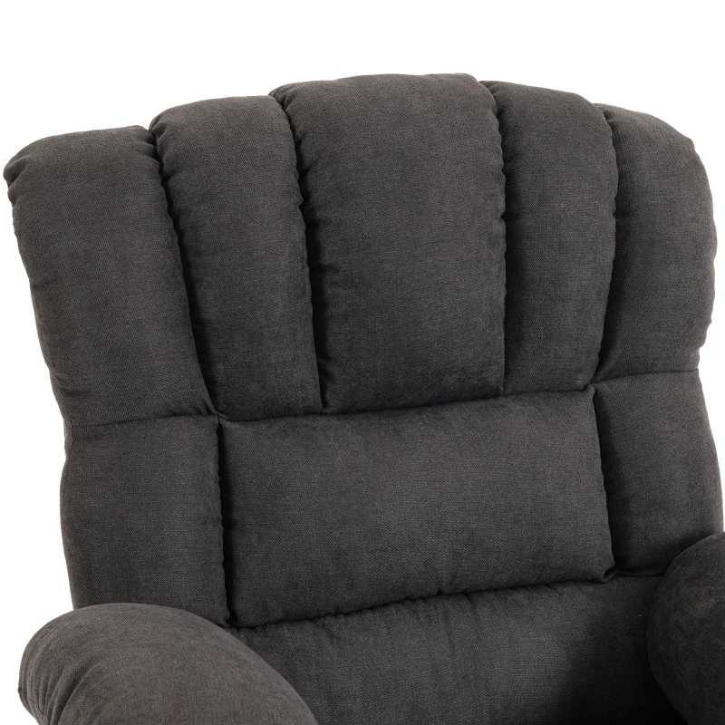 HOMCOM Sillón Relax Reclinable Eléctrico Levanta Personas Masaje Vibratorio y Calor Asiento Ancho USB-C USB-A Bolsillos Negro