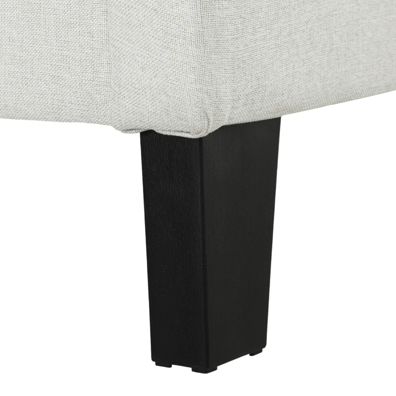 HOMCOM Cama 135x190 cm con Almacenaje Inferior Tapizada y Cabecero Acolchado con Orejas Beige